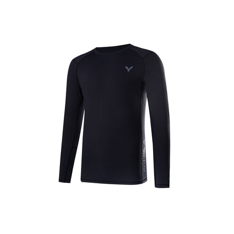 VICTOR T-35011 Knit Long Sleeve Shirt (80% Nylon & 20% Spandex)-Black