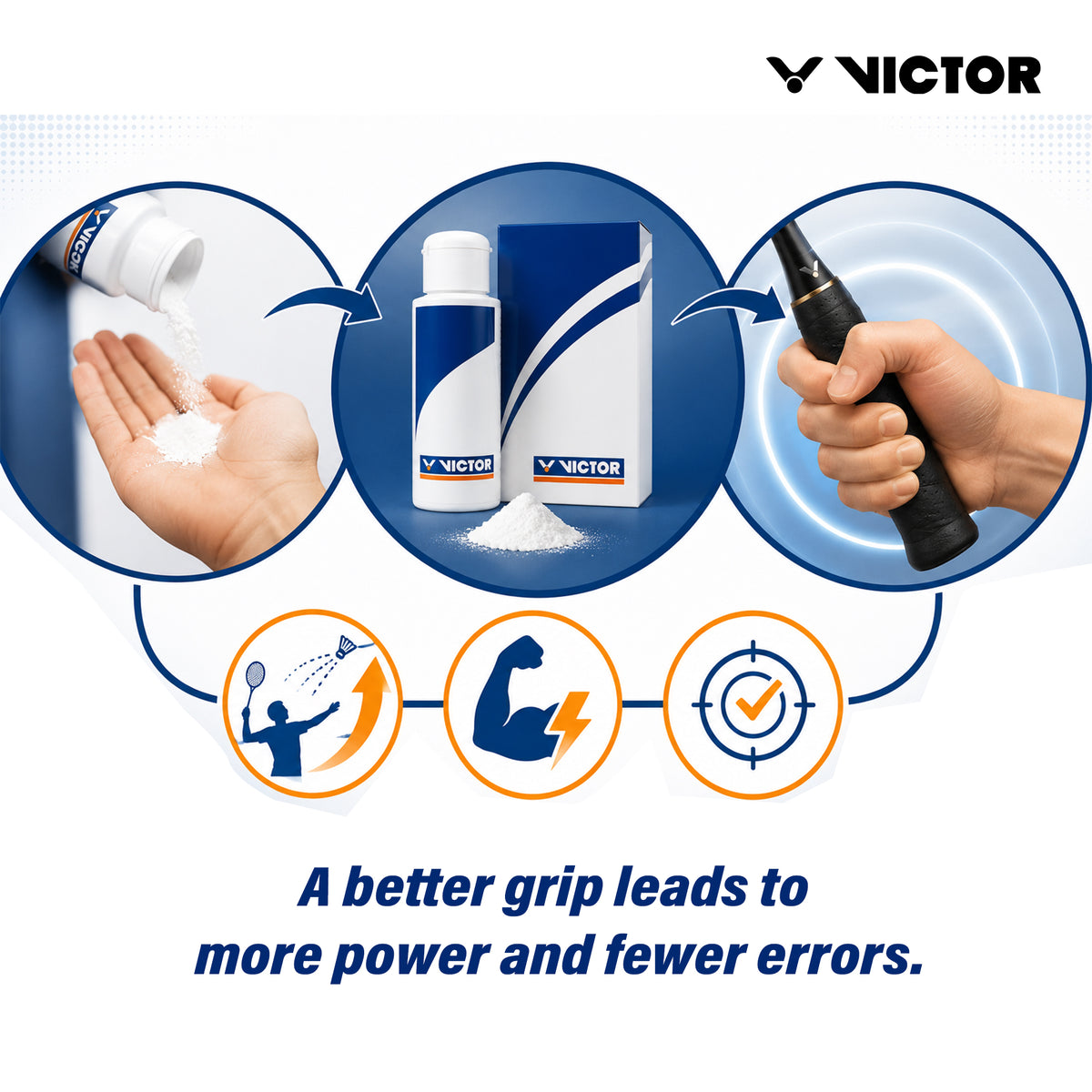 VICTOR AC018 Grip Powder Enhanced Grip & Moisture Control-Pack of 2