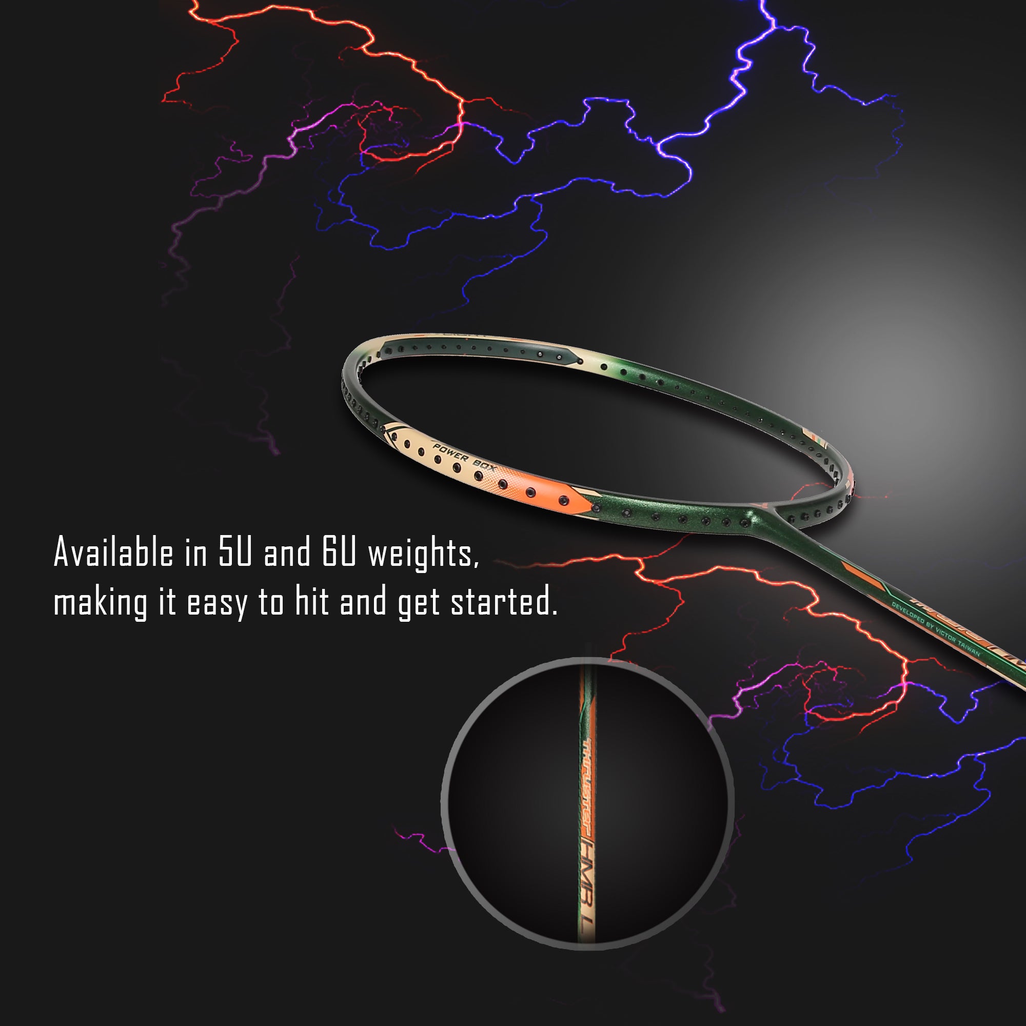 VICTOR Thruster TK-HMR Light-V 5U/6U Professional Power Series Racquet