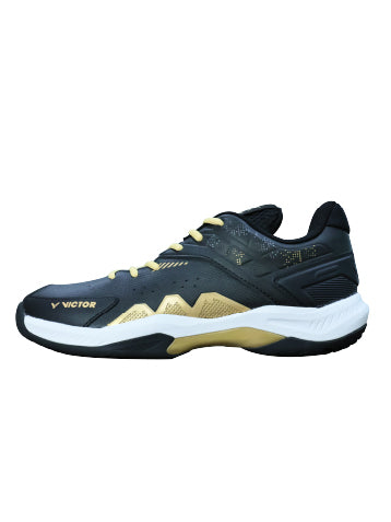 Victor P8500TDIN Indoor Badminton Shoes – Black Gold / Navy Blue