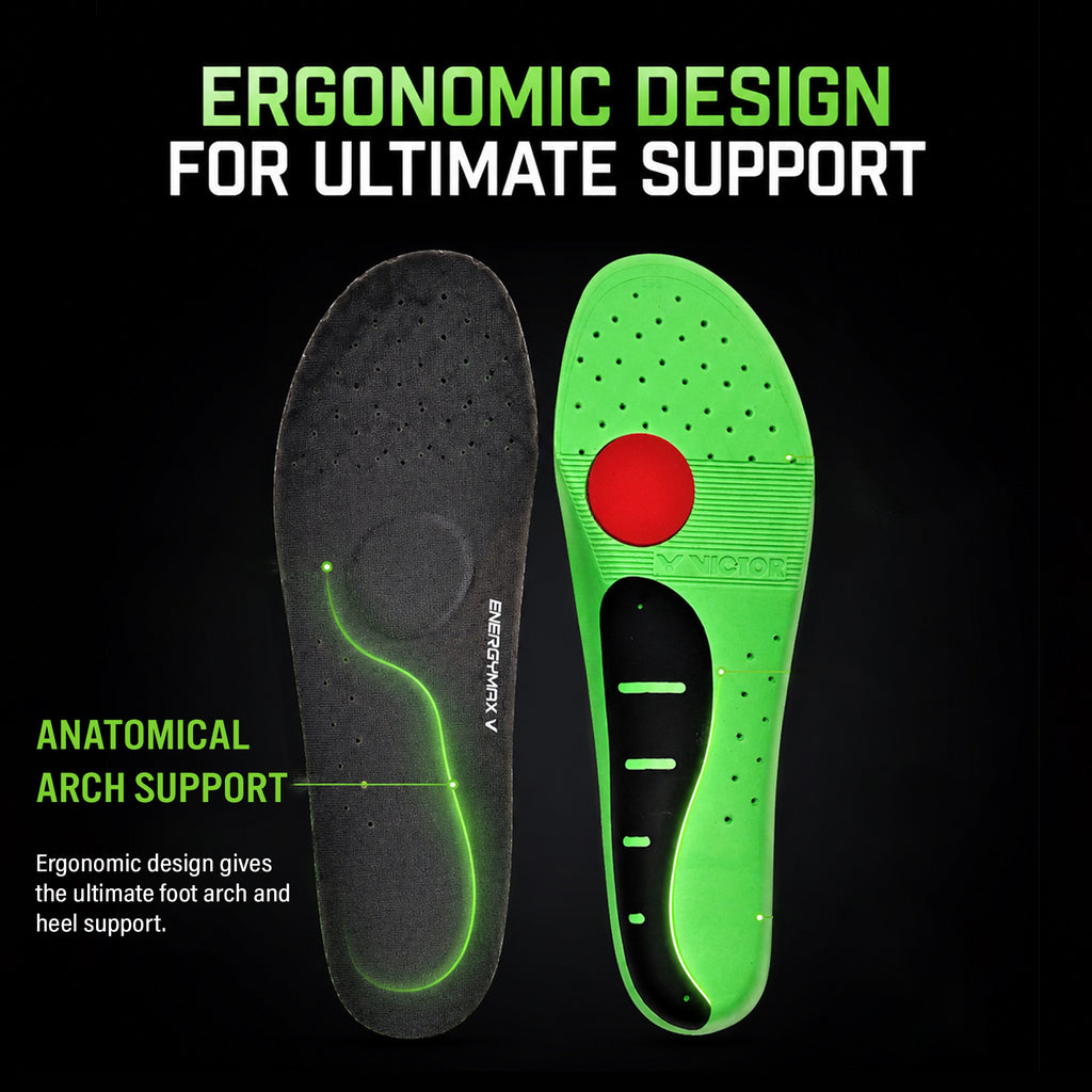 VICTOR VT-XD11 Badminton Shoe Insole – Advanced ENERGYMAX3.0 Shock Absorbing, Anti-Slip & High Comfort Support Insole