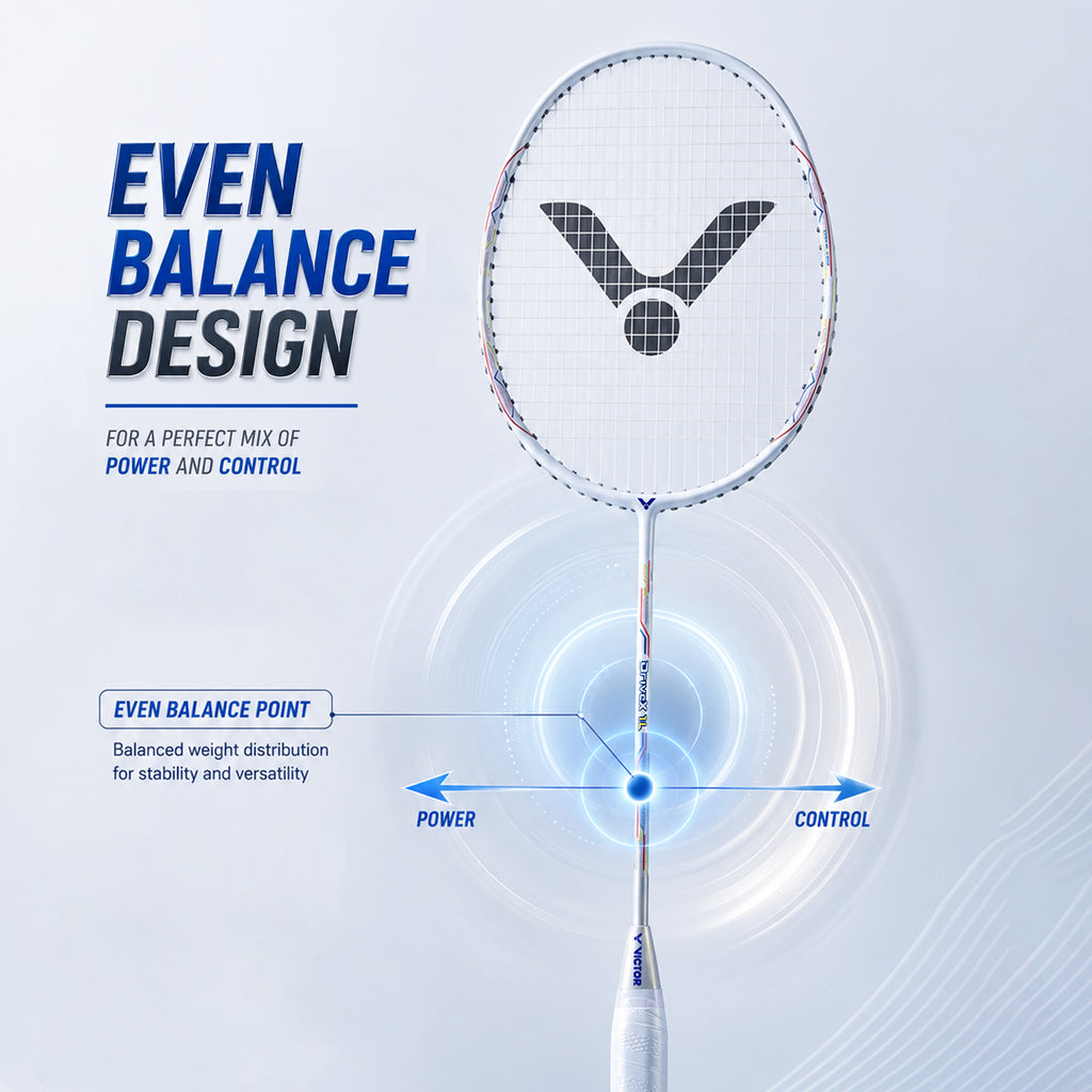 VICTOR DX-1L-V Strung Professional Badminton Racket – Lightweight, Even Balance & Precision Control