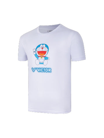 VICTOR x Doraemon Junior T-Shirt T-501JRDRM – White Edition | Fun & Playful Activewear