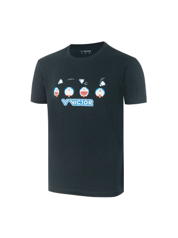 VICTOR x Doraemon Junior T-Shirt T-502JRDRM – Black Edition | Fun & Active Kids’ Sportswear
