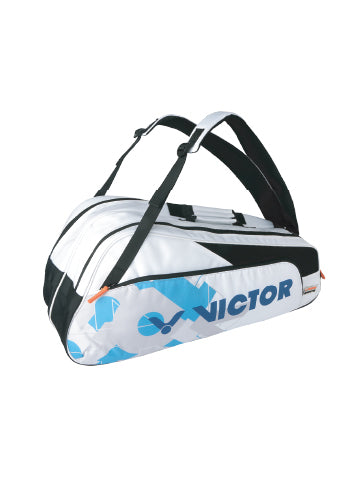 VICTOR 6-Piece Racket Bag BR6219 – Polyester, 75x24x32 cm | Blueprint, Cockatoo Green & June Bug | Racket & Shoe Compartments
