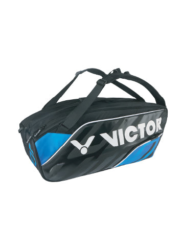 VICTOR 6-Piece Racket Bag BR9213 – Polyester, 76x28x30 cm | Available in Two Colour-Black/Blue & Black/Purple