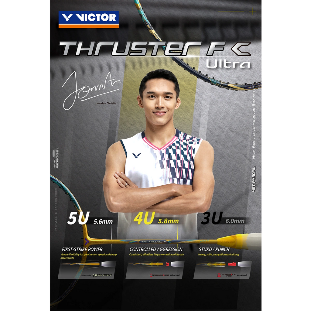 VICTOR Thruster F C Ultra X Badminton Racket | 3U/4U/5U Power Racket