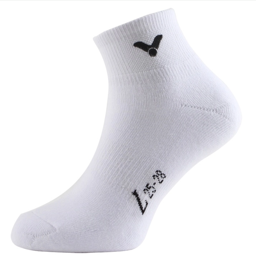 Victor Ankle Socks SK145 | Unisex Sports Socks, White & Black (Size L)