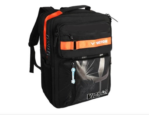 VICTOR x Dragon Ball Z Backpack BR5039DBZ Black | PU Leather | Racket & Shoe Compartments | Side Pockets | Matching Anime-Themed Lining | 32x18x46.5cm