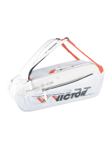 VICTOR Kit Bag BR5223 – Polyester + PU, 75x24x30 cm, Bright White/High Rise | Racket & Shoe Compartments