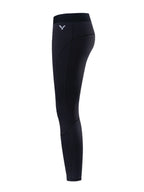 VICTOR Polyester Unisex Compression Pants P-35809 – Black | Lightweight, Breathable, Performance Activewear
