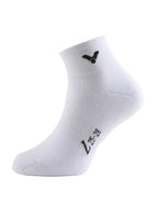 Victor Ankle Socks SK145 | Unisex Sports Socks, White & Black (Size L)- Pair of 2 Socks