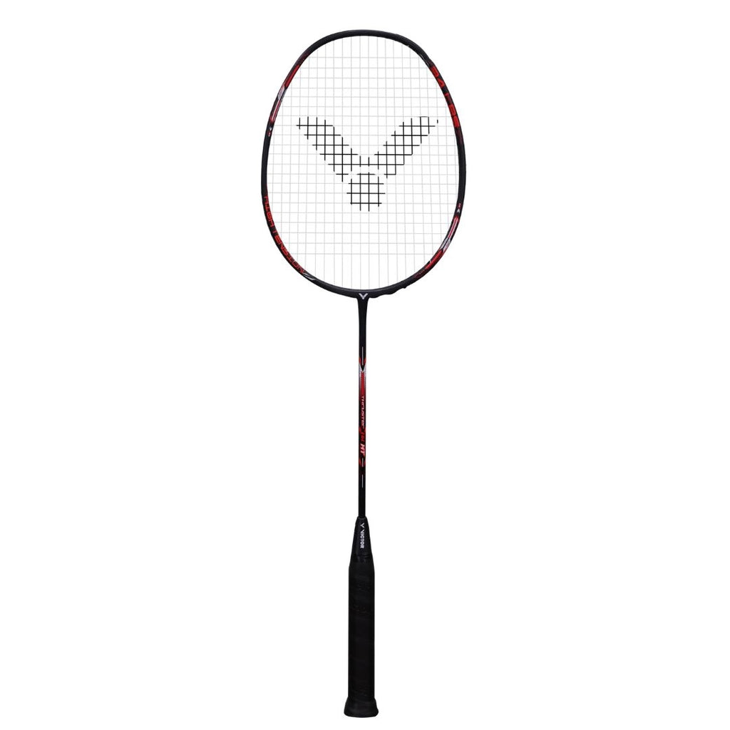 VICTOR Thruster EGL HT Badminton Racket 4U (Unstrung) – Head Heavy, 34 lbs Tension, White/Black, Free Cove