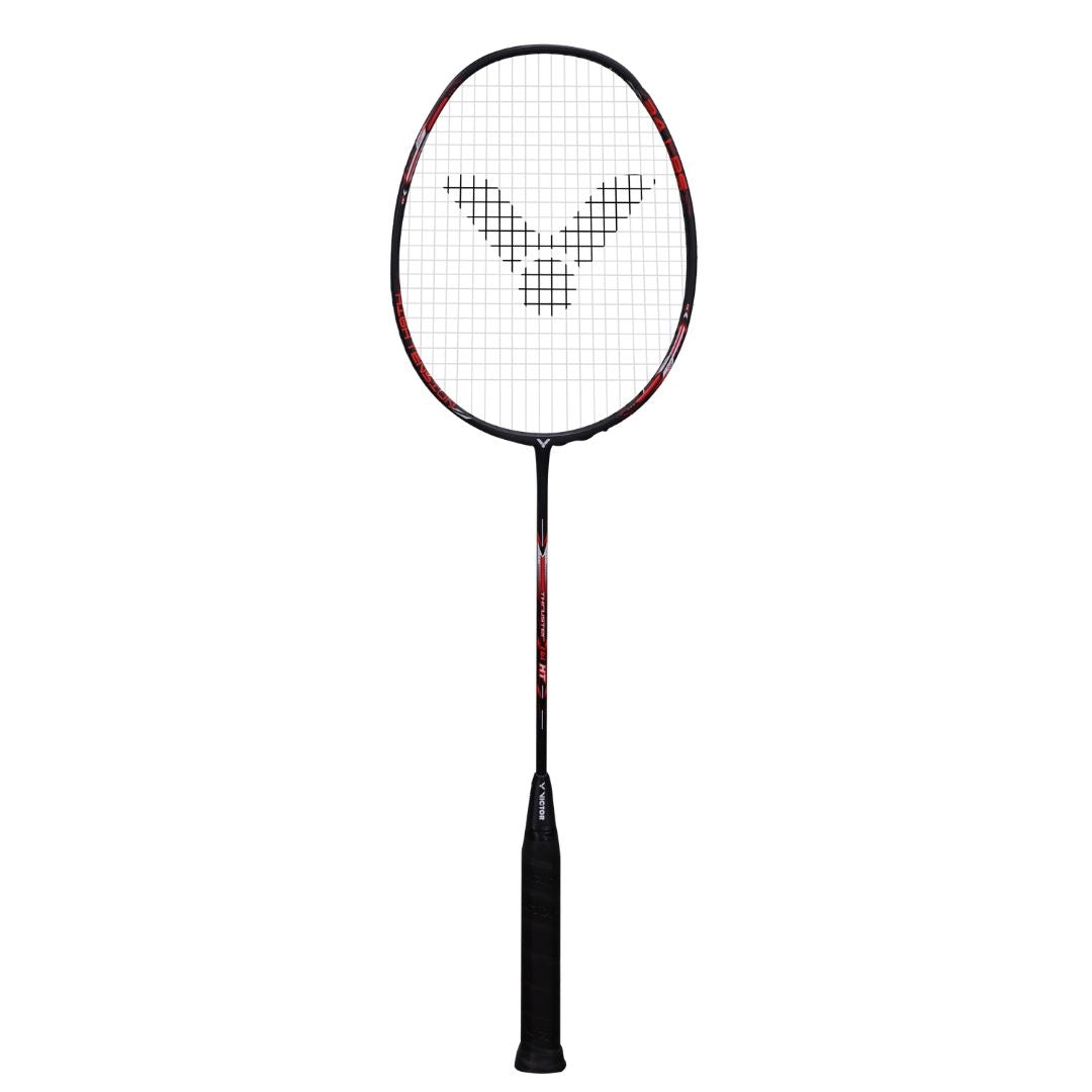 VICTOR Thruster EGL HT Badminton Racket 4U (Unstrung) – Head Heavy, 34 lbs Tension, White/Black, Free Cove